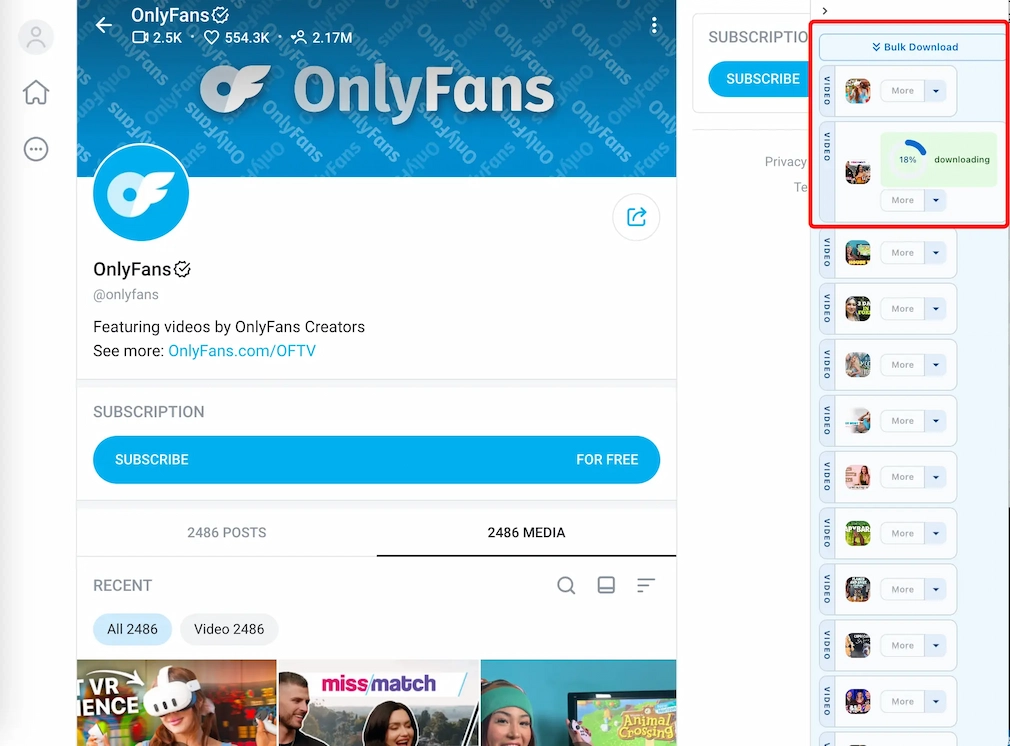 onlyfans bulk downloading