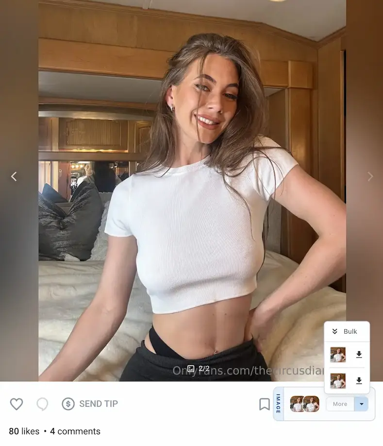 Grupo de botões do baixador de imagens do OnlyFans